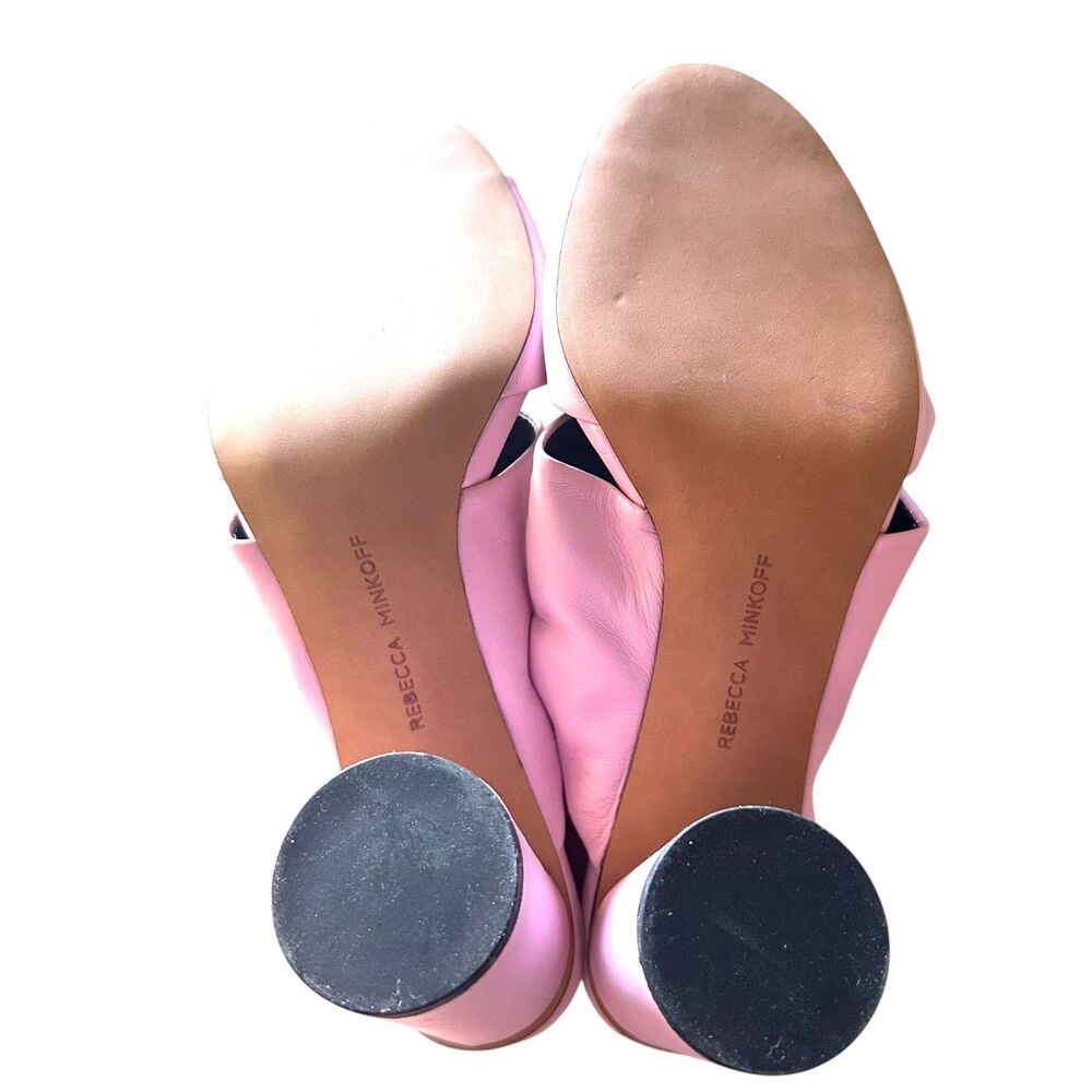 NWOT REBECCA MINKOFF Agata Leather Knot Slingback Sandals Pink Sz 9 - Picture 6 of 6